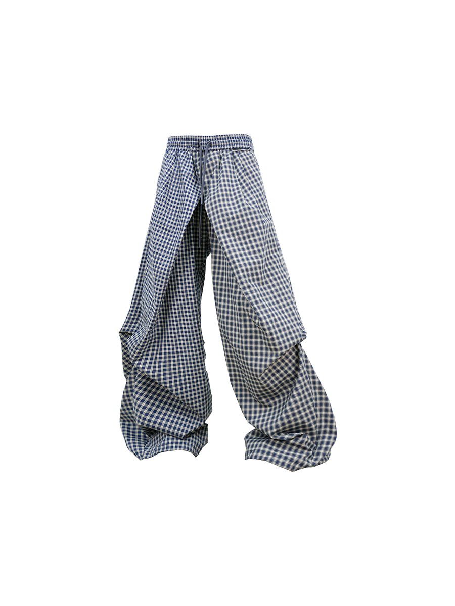 RELABEL Gingham Draped Drawstring Oversized Cargo-Pants-XS-Free Shipping Leatheretro