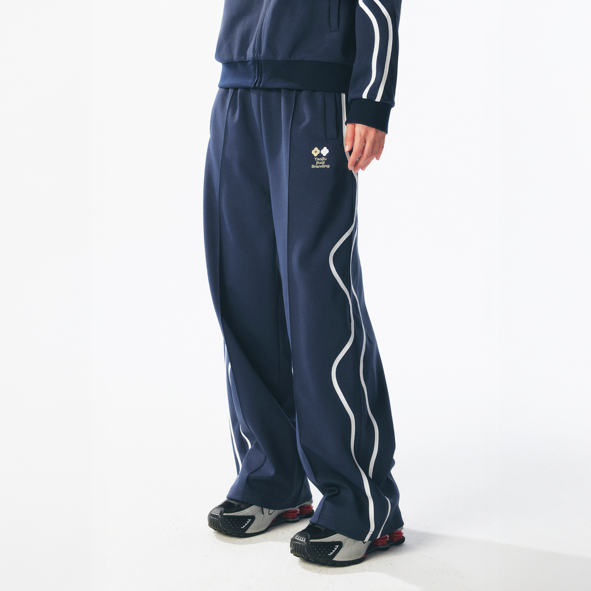 1997 POSTOFFICE Contrast Curved-Stripe Qucik-Dry Track Pants-Pants-S (Preorder)-Green-Free Shipping Leatheretro