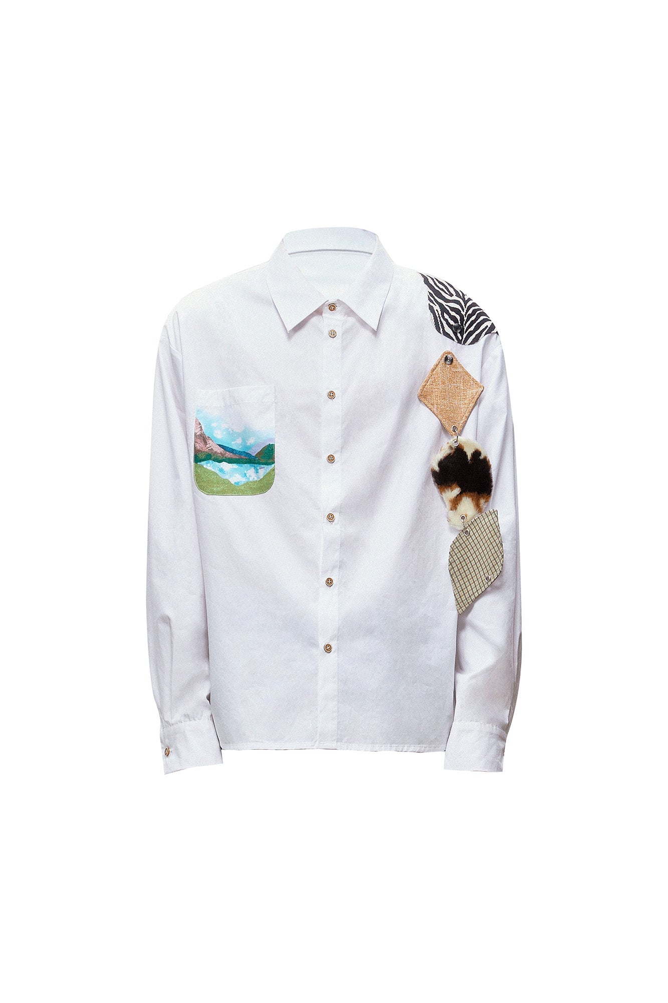 OIPWORD Detachable Patchwork Long-Sleeve Shirt-Shirt-S-Free Shipping Leatheretro