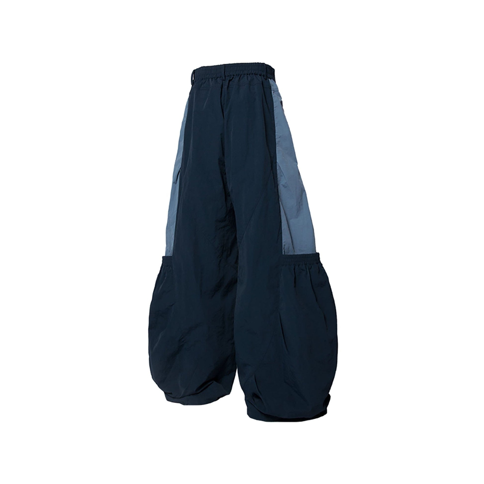 RELABEL Big-Pocket Pleated Oversized Curved Pants Blue-Pants-XS-Free Shipping Leatheretro