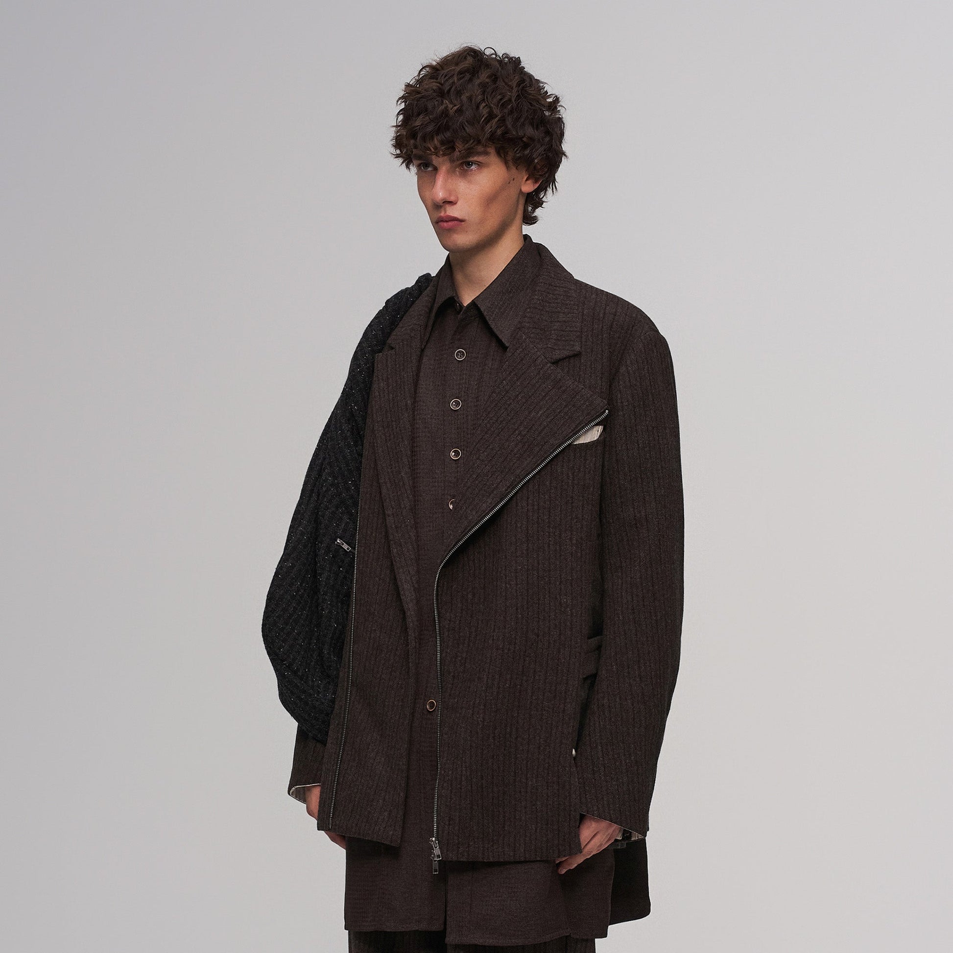 ILNya Nieternite Nifutur Wool-Blend Layered Sash Panel Blazer-Jacket-S (0)(Preorder)-Free Shipping Leatheretro