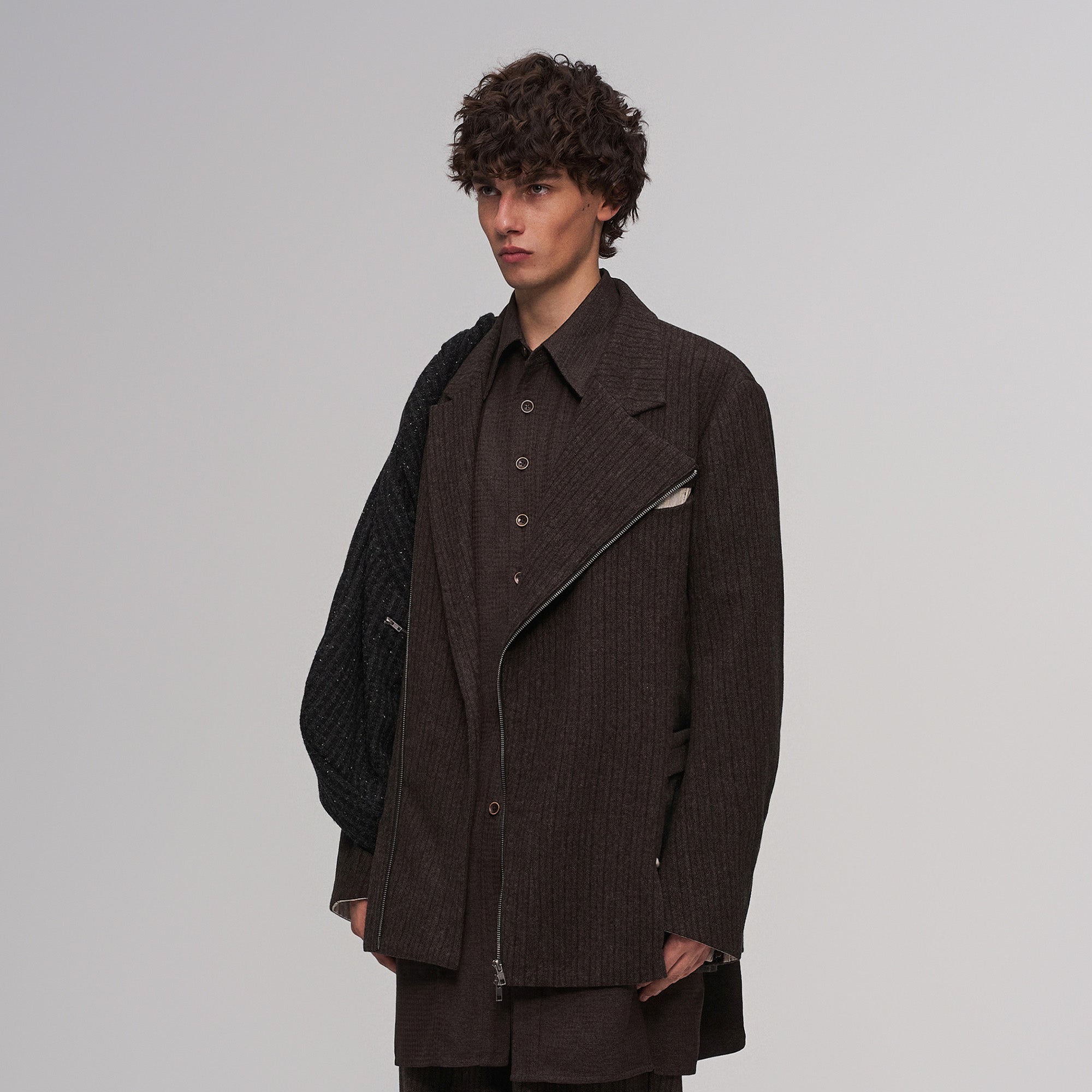 ILNya Nieternite Nifutur Wool-Blend Layered Sash Panel Blazer-Jacket-S (0)(Preorder)-Free Shipping Leatheretro