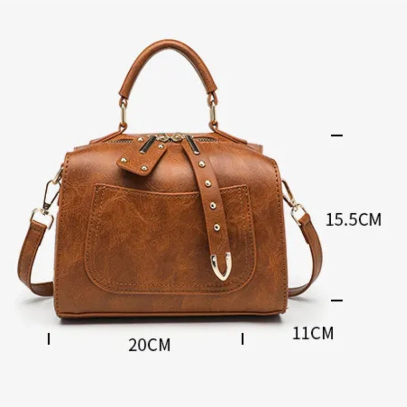 Women's Retro Shoulder Bag - Vintage Leather Crossbody Handbag-Crossbody Bag-Black-Free Shipping Leatheretro