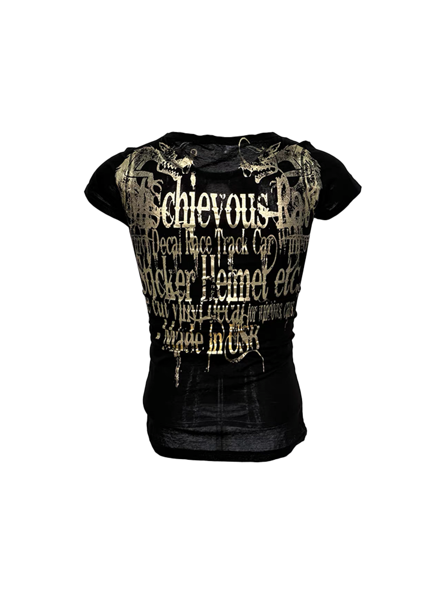 PCCVISION Foil Text Graphic Slim T-Shirt-T Shirt-S (Preorder)-Free Shipping Leatheretro