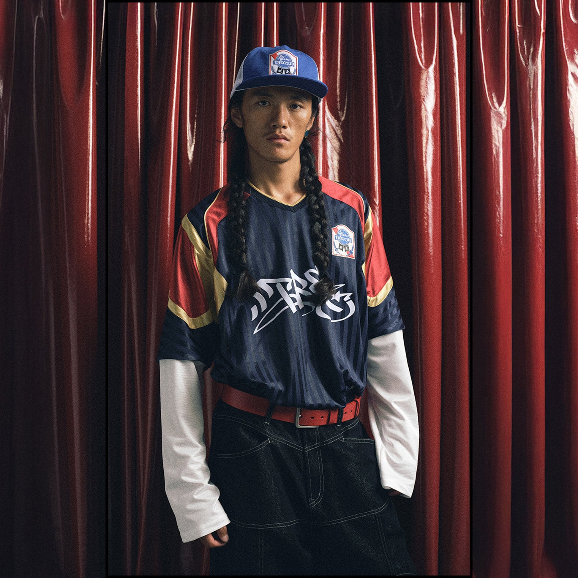 TRECLUB Layered Contrast Panel Hockey Jersey Tee-L/S Tee-S-Free Shipping Leatheretro