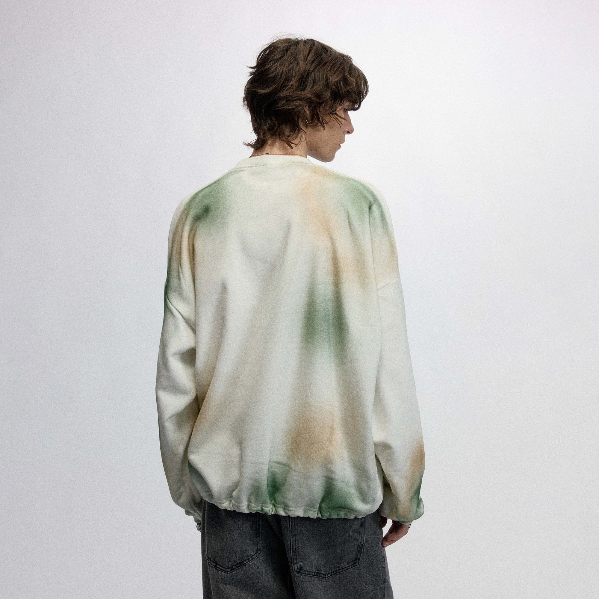 OVDY Faded Graphics Draw-String Long-Sleeve Tee-L/S Tee-S-White-Free Shipping Leatheretro
