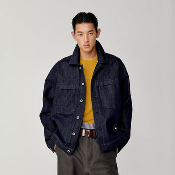 OPICLOTH Retro Dual-Pocket Denim Jacket-Jacket-XS-Free Shipping Leatheretro