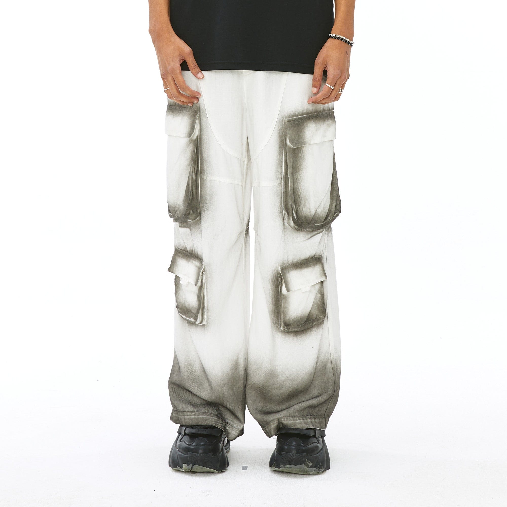 VANN VALRENCE Faded Spray-Dyed Multi-Pocket Cargo Pants-Pants-S-Free Shipping Leatheretro