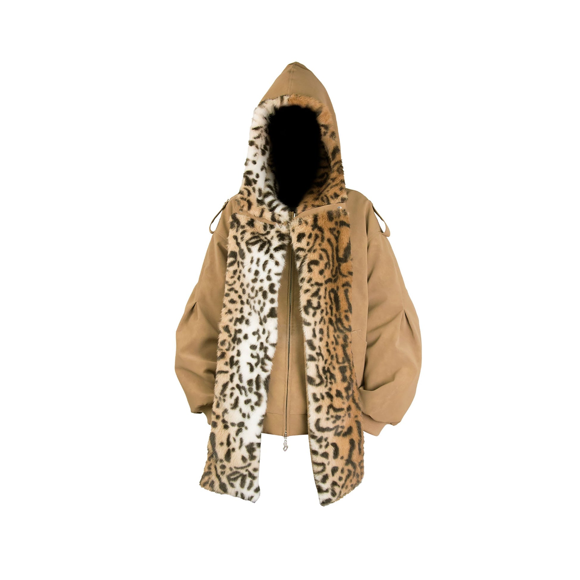 RELABEL Detachable Plush Scarf Hooded Suede Jacket Brown-Jacket-XS (Preorder)-Free Shipping Leatheretro