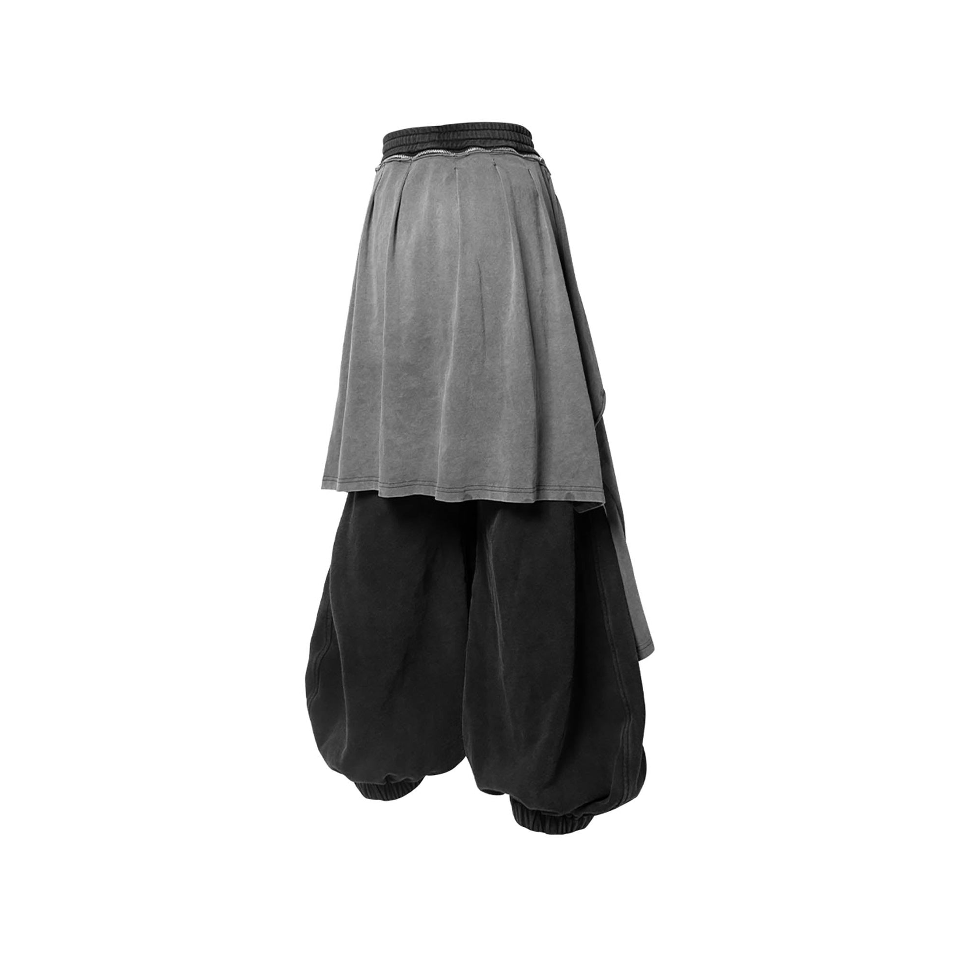 RELABEL Detachable Back Flap Draped Balloon Pants Gray-Pants-XS-Free Shipping Leatheretro