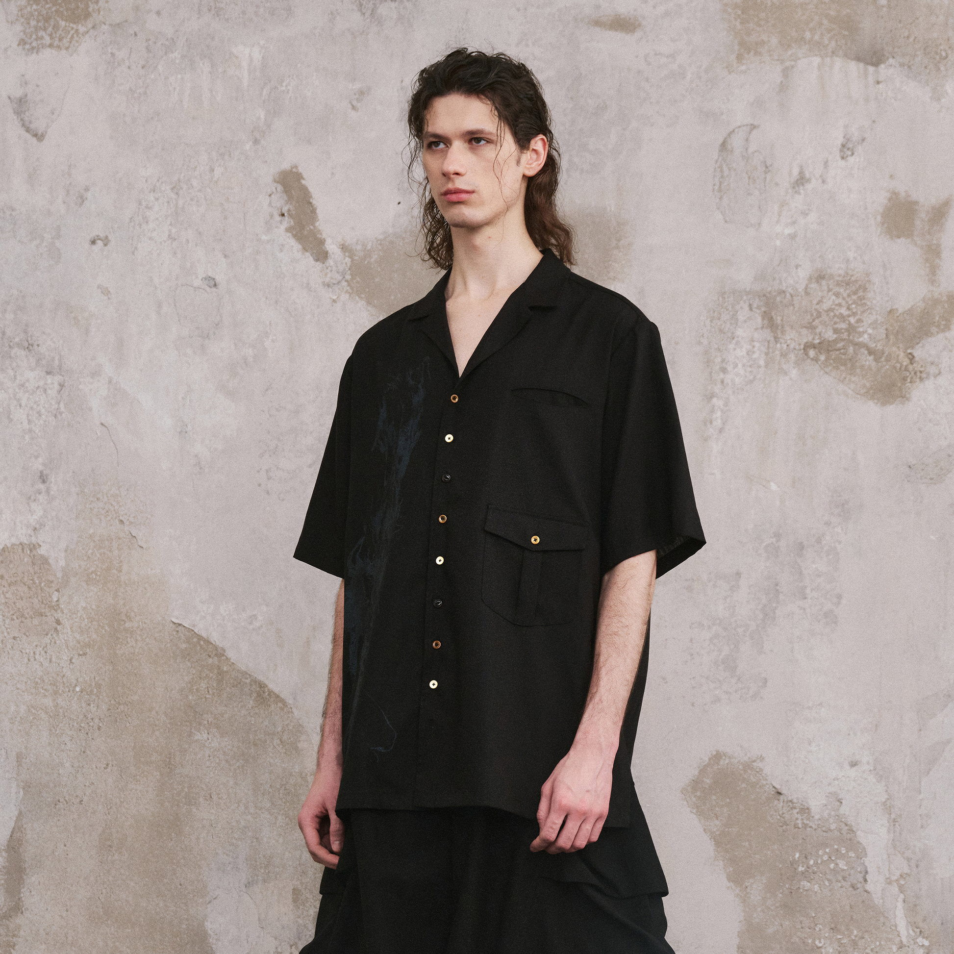 ILNya Nieternite Nifutur Tonal Graphic Cupro Half Shirt-Half shirt-S-Free Shipping Leatheretro