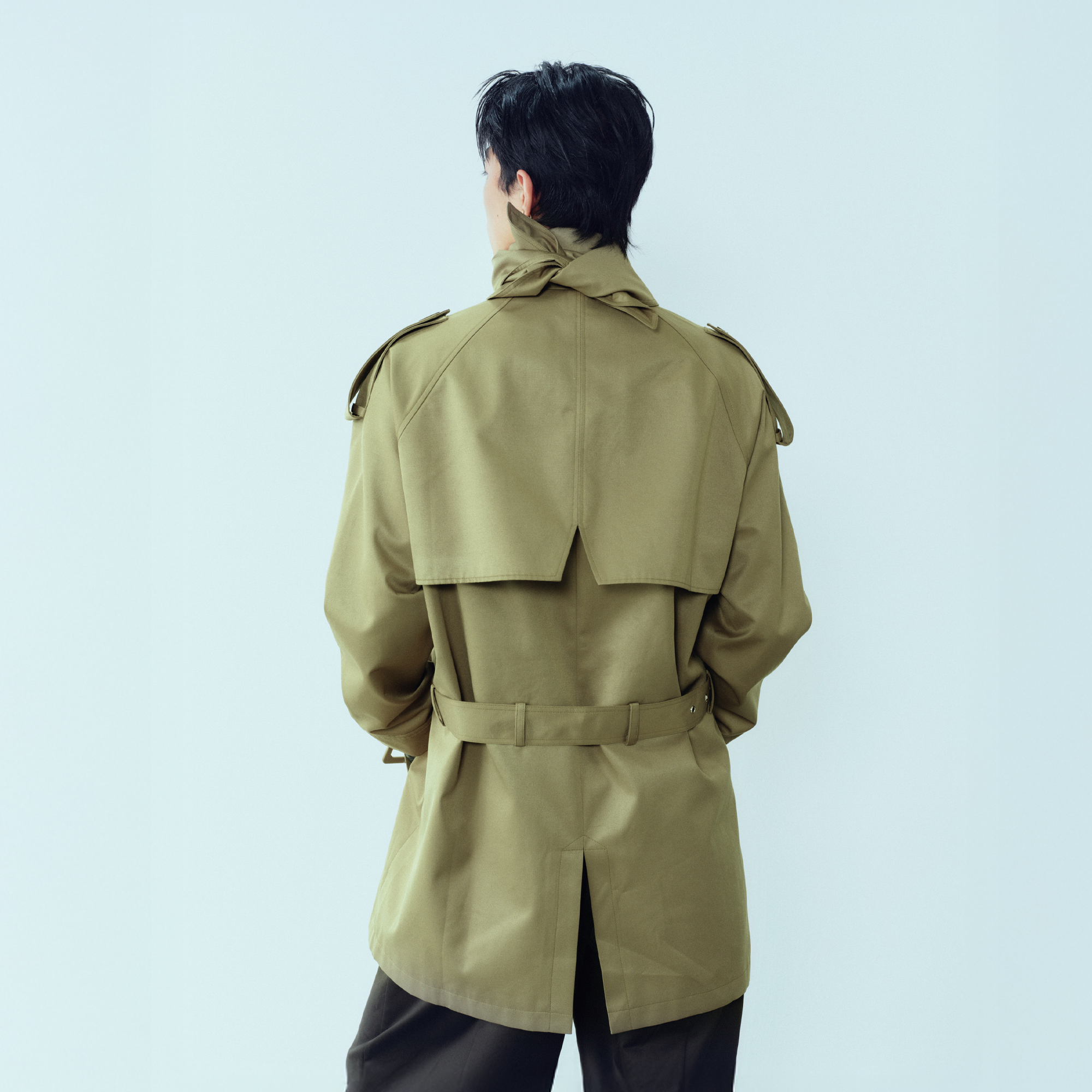 KADAKADA Scarf-Tie Waterproof Belted Trench-Jacket-M-Free Shipping Leatheretro