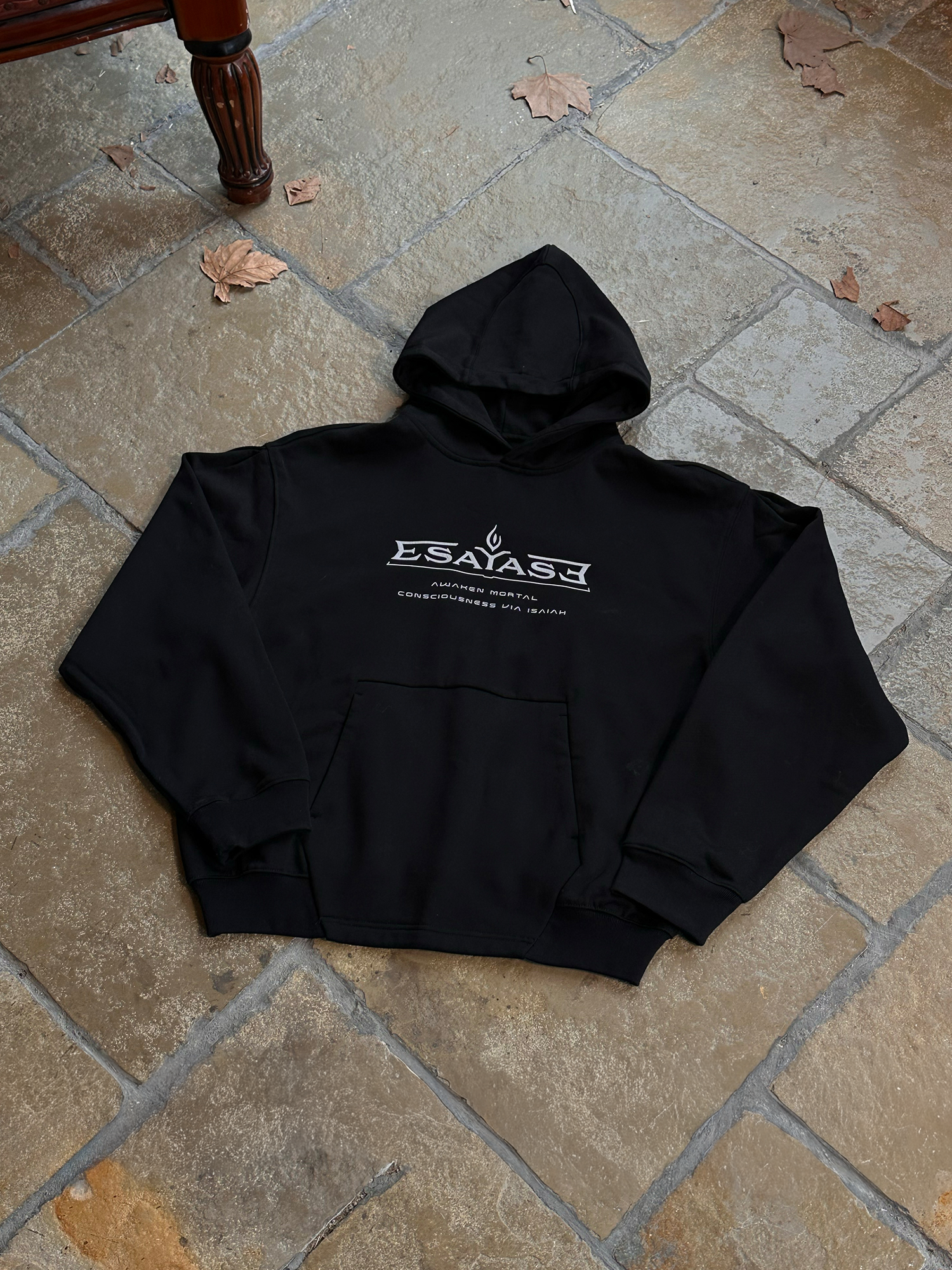 ESAIAS Silicone Letter Graphic Boxy Hoodie-Hoodie-S-Free Shipping Leatheretro