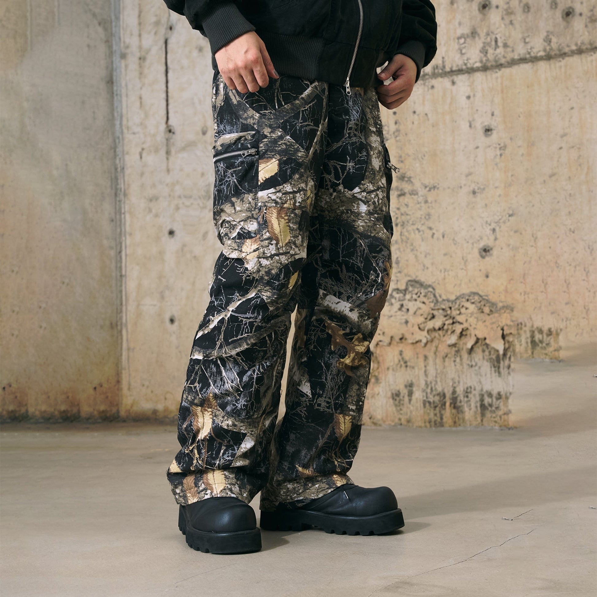 ENSHADOWER Black Camo Multi-pocket Down Pants-Pants-S-Free Shipping Leatheretro