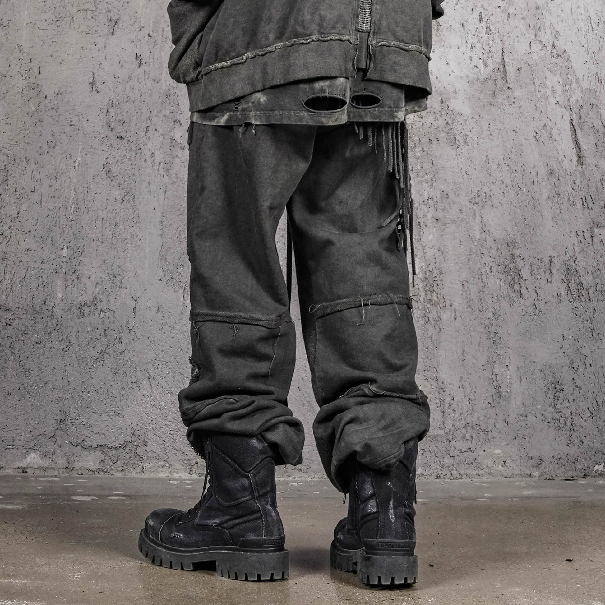 UNDERWATER Distressed Demon Clad Deconstructed Pants-Pants-S-Free Shipping Leatheretro