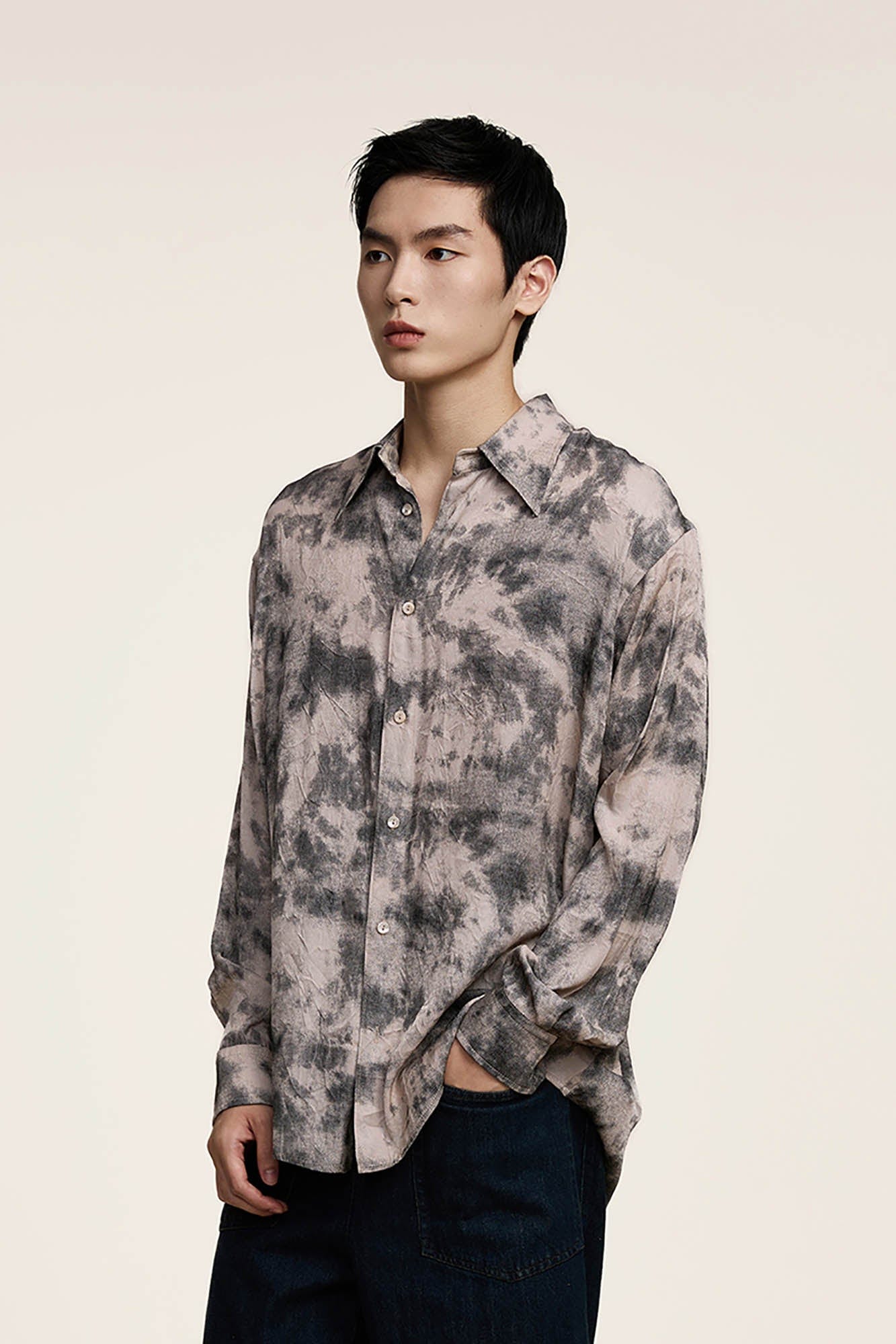 OPICLOTH Twist-Front Tie-Dye Shirt-Shirt-XS-Free Shipping Leatheretro