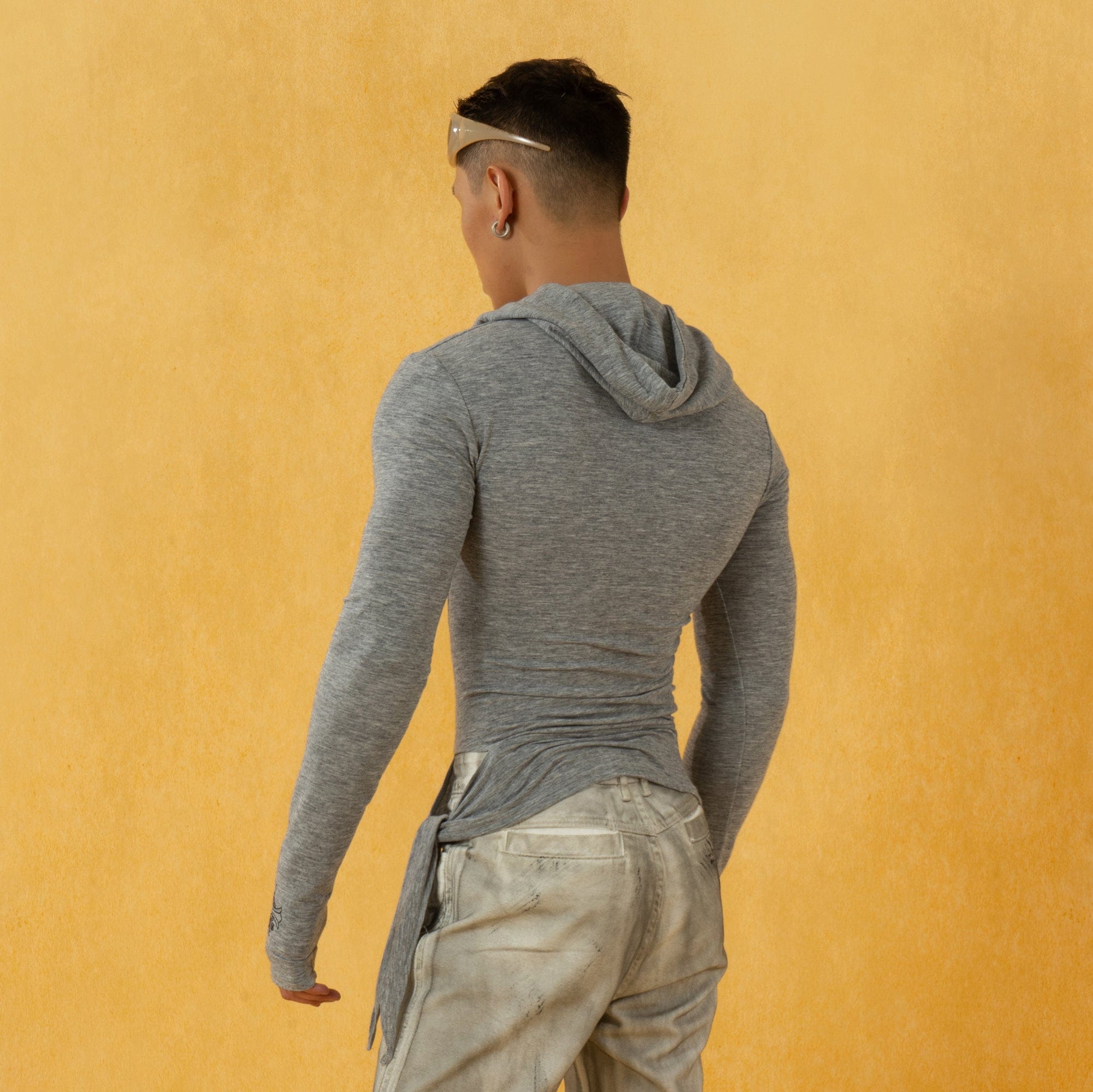 CLP Pleated Slim Fit Hoodie Long-Sleeve T-Shirt-L/S Tee-S-Free Shipping Leatheretro