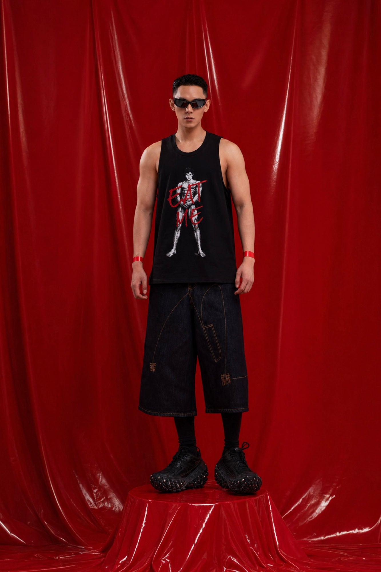 CLP Retro Contrast Stitch Straight-Leg Jorts-Shorts-M-Free Shipping Leatheretro