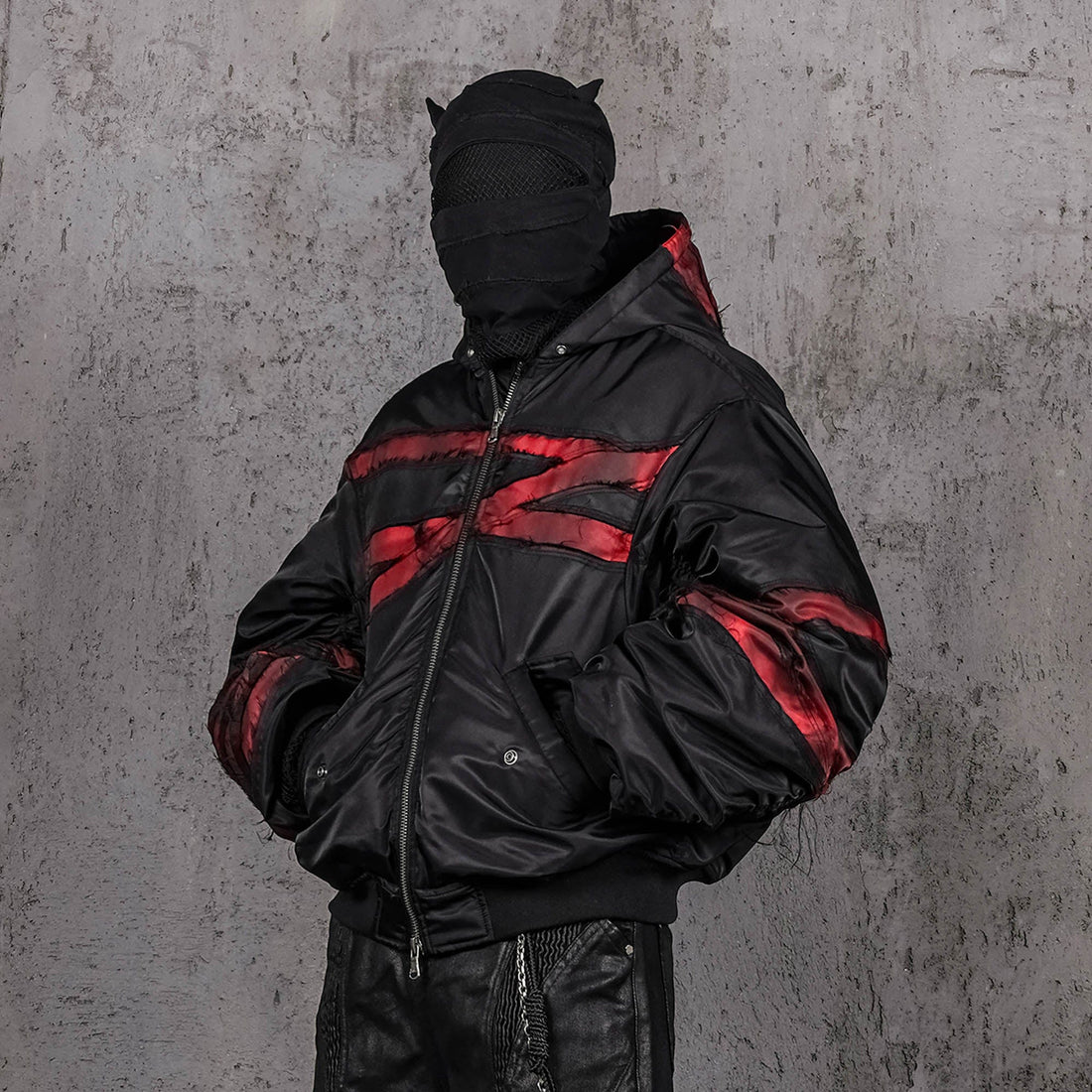 UNDERWATER Distressed Bondage MA-1 Jacket Red-Jacket-S-Free Shipping Leatheretro