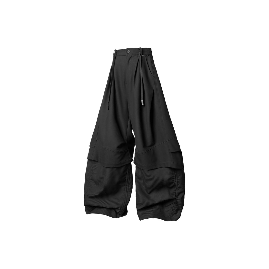 RELABEL Faux Layered Oversized Pants Black-Pants-XS (Preorder)-Free Shipping Leatheretro