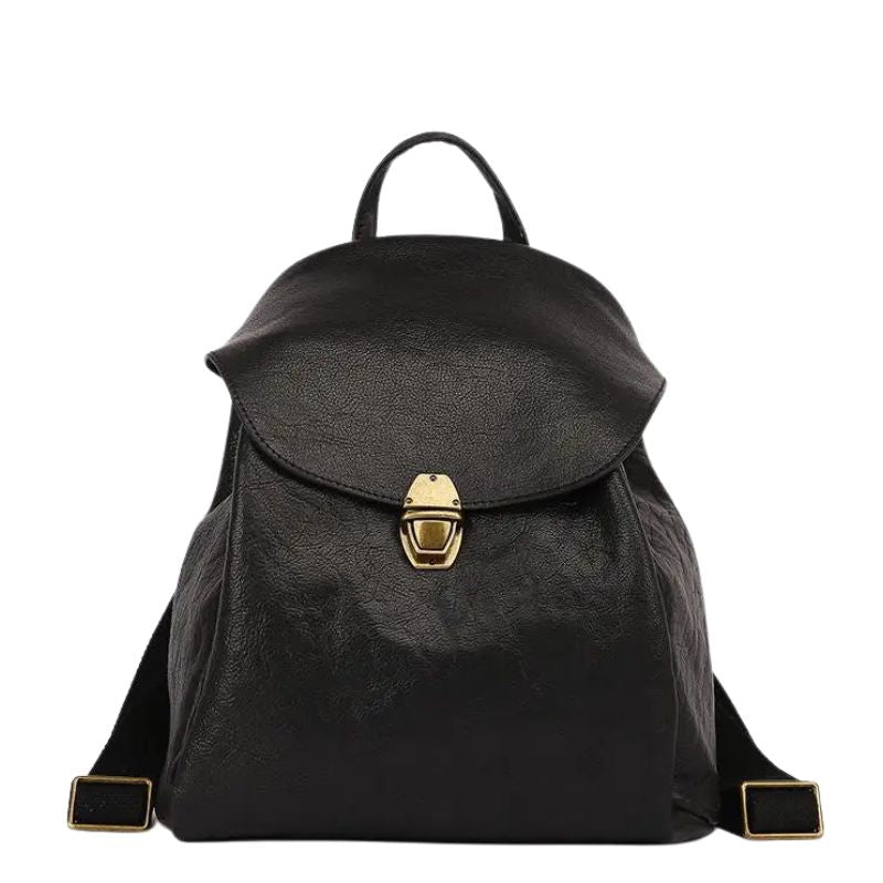 Luxury Retro Leather Women’s Backpack-Backpacks-Black-Free Shipping Leatheretro