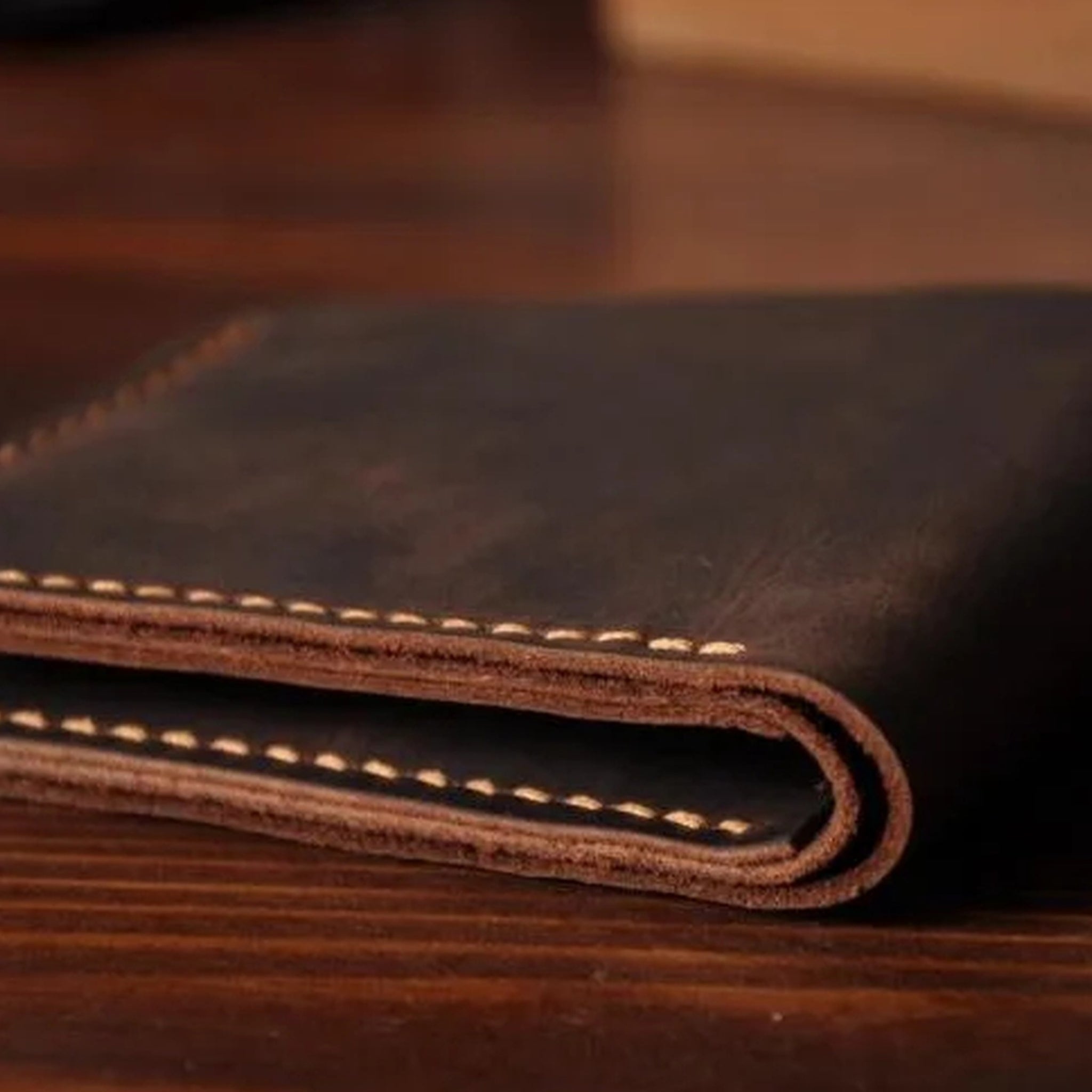 Vintage Crazy Horse Leather Short Wallet - Handmade Money Clip Purse-Wallets & Money Clips-Horizontal Brown-Free Shipping Leatheretro
