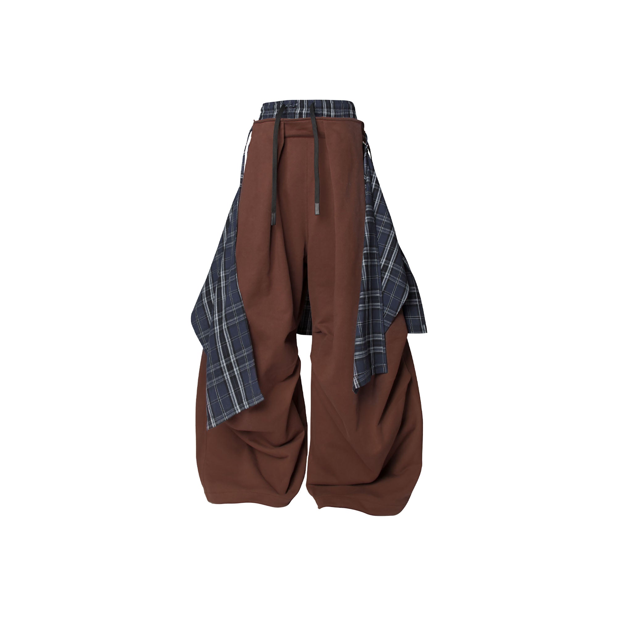 RELABEL Double Waistband Detachable Back Flap Oversized Sweatpants Brown-Pants-XS-Free Shipping Leatheretro