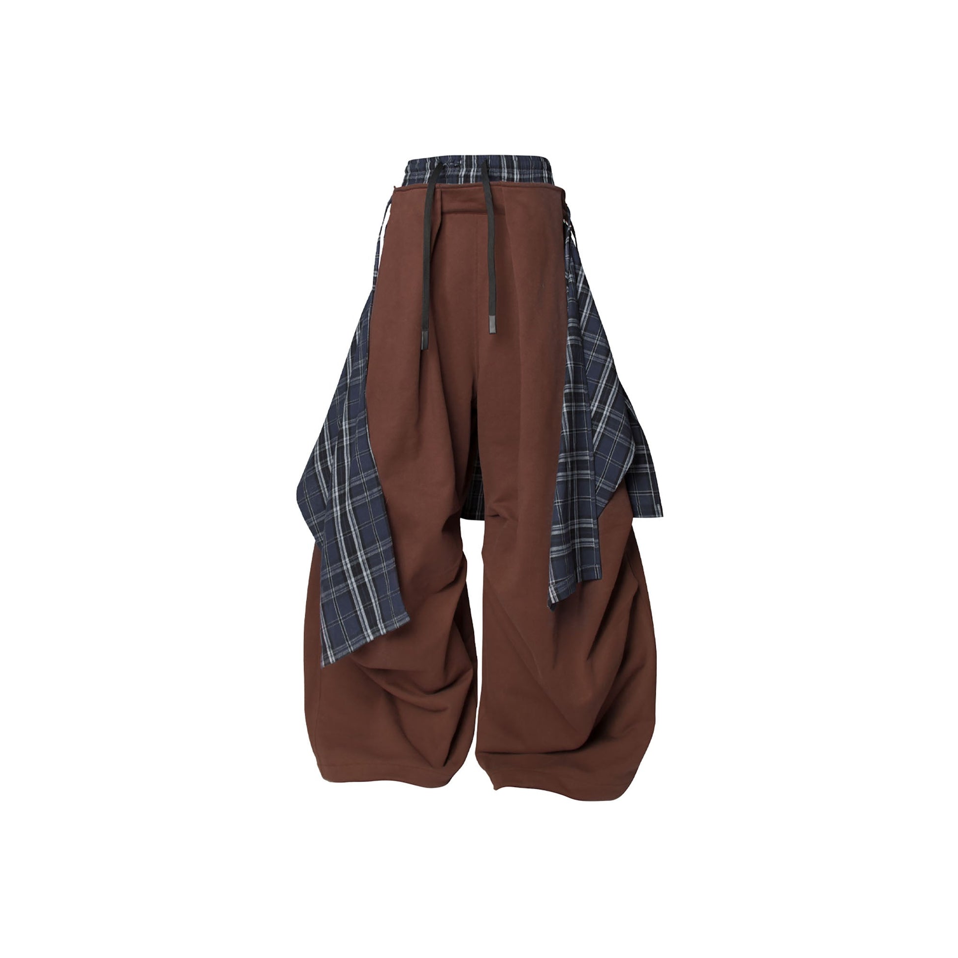 RELABEL Double Waistband Detachable Back Flap Oversized Sweatpants Brown-Pants-XS-Free Shipping Leatheretro