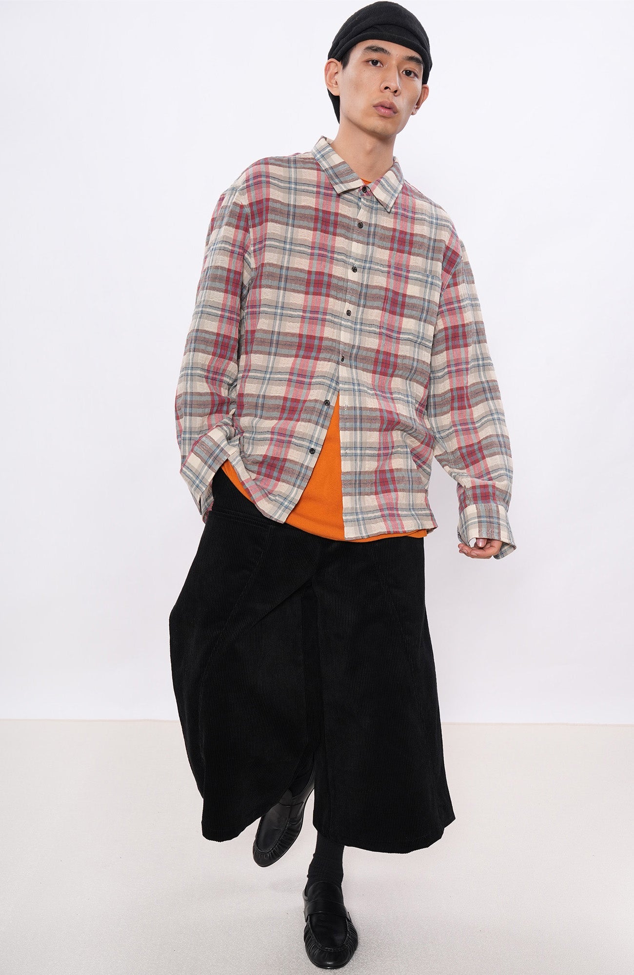 7440 37 1 Retro Linen-Blend Plaid Overshirt-Shirt-S (Preorder)-Free Shipping Leatheretro