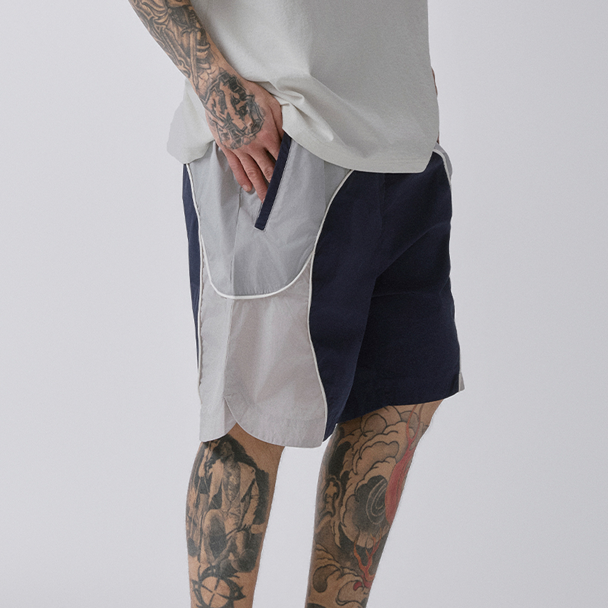 F2CE Contrast Paneled Sport Shorts-Shorts-S / 27-31"-Free Shipping Leatheretro