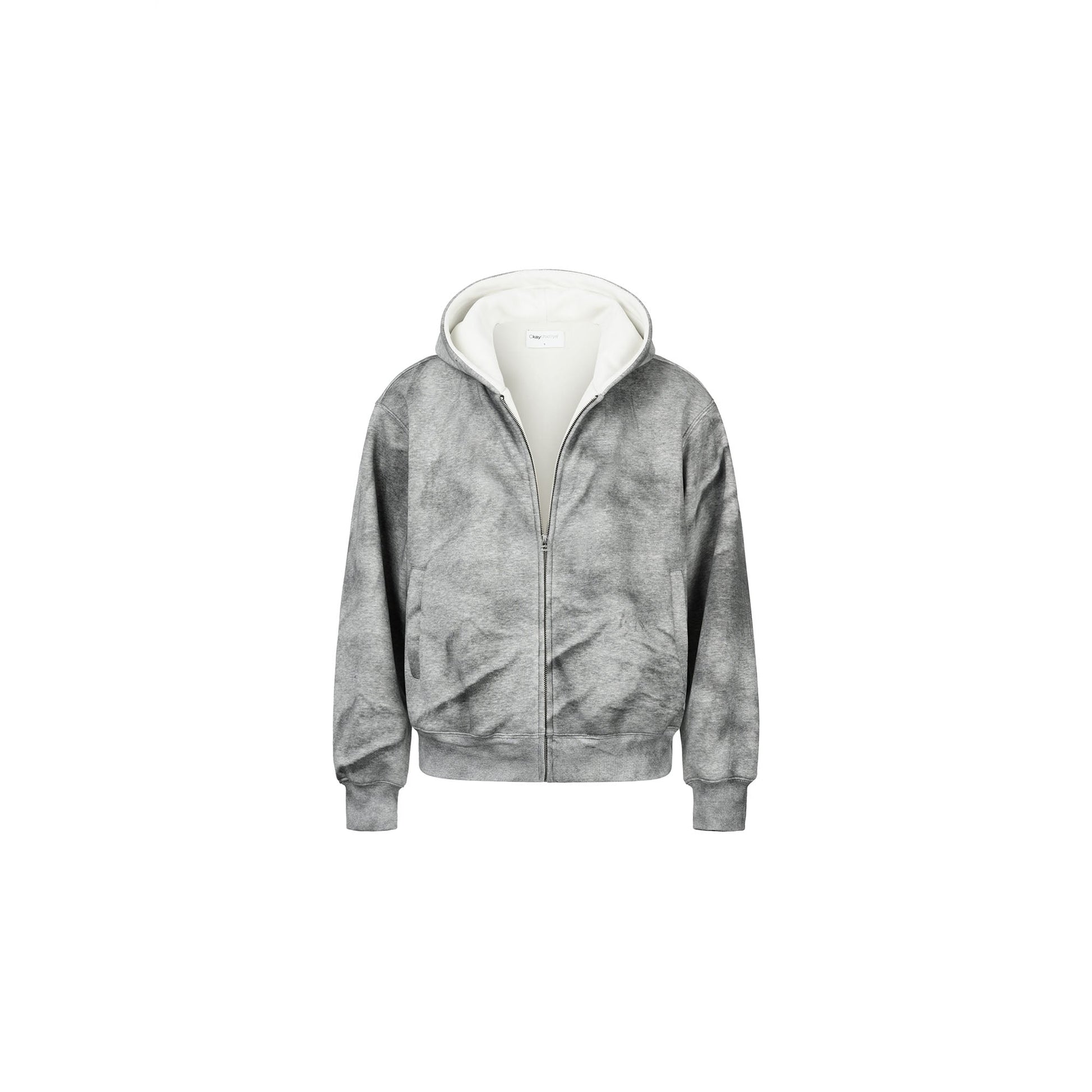 OKAYTHXBYE Essential Sherpa-Lined Boxy Zip Hoodie-Jacket-S-Dark Gray-Free Shipping Leatheretro