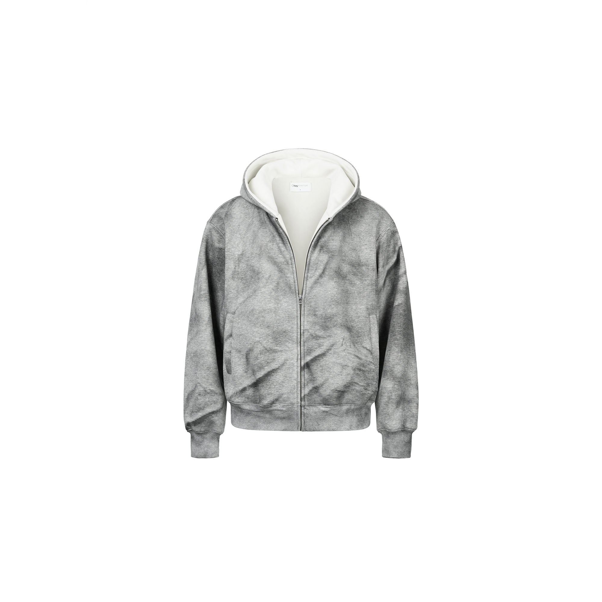 OKAYTHXBYE Essential Sherpa-Lined Boxy Zip Hoodie-Jacket-S-Dark Gray-Free Shipping Leatheretro
