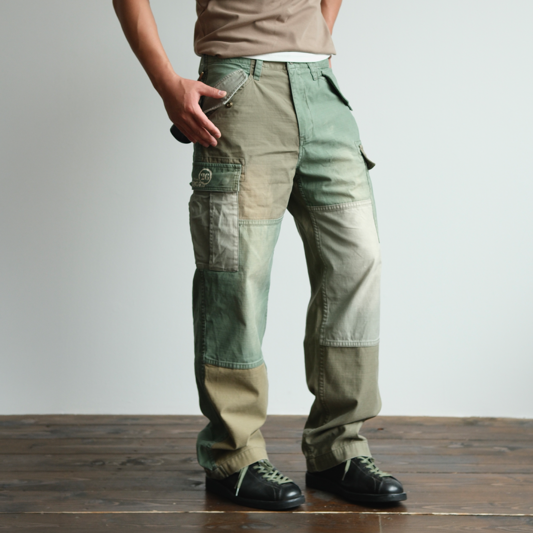 NEIGBORL Retro Washed Paneled Multi-Pocket Cargo Pants-Pants-S-Free Shipping Leatheretro