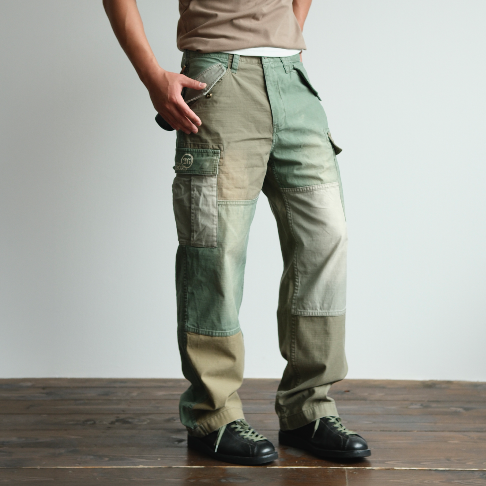 NEIGBORL Retro Washed Paneled Multi-Pocket Cargo Pants-Pants-S-Free Shipping Leatheretro