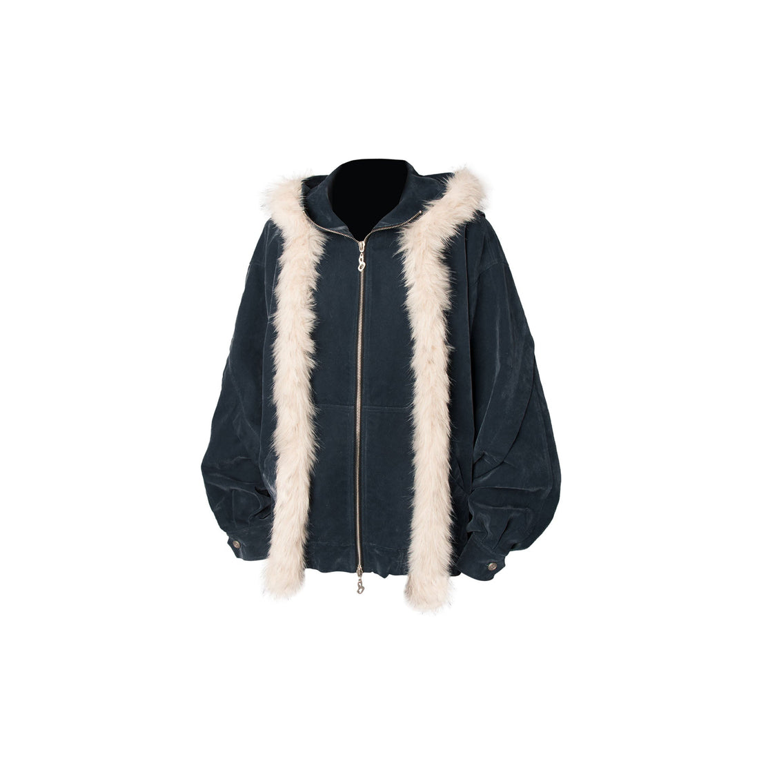 RELABEL Detachable Faux Fur Trim Hooded Jacket-Jacket-XS-Free Shipping Leatheretro