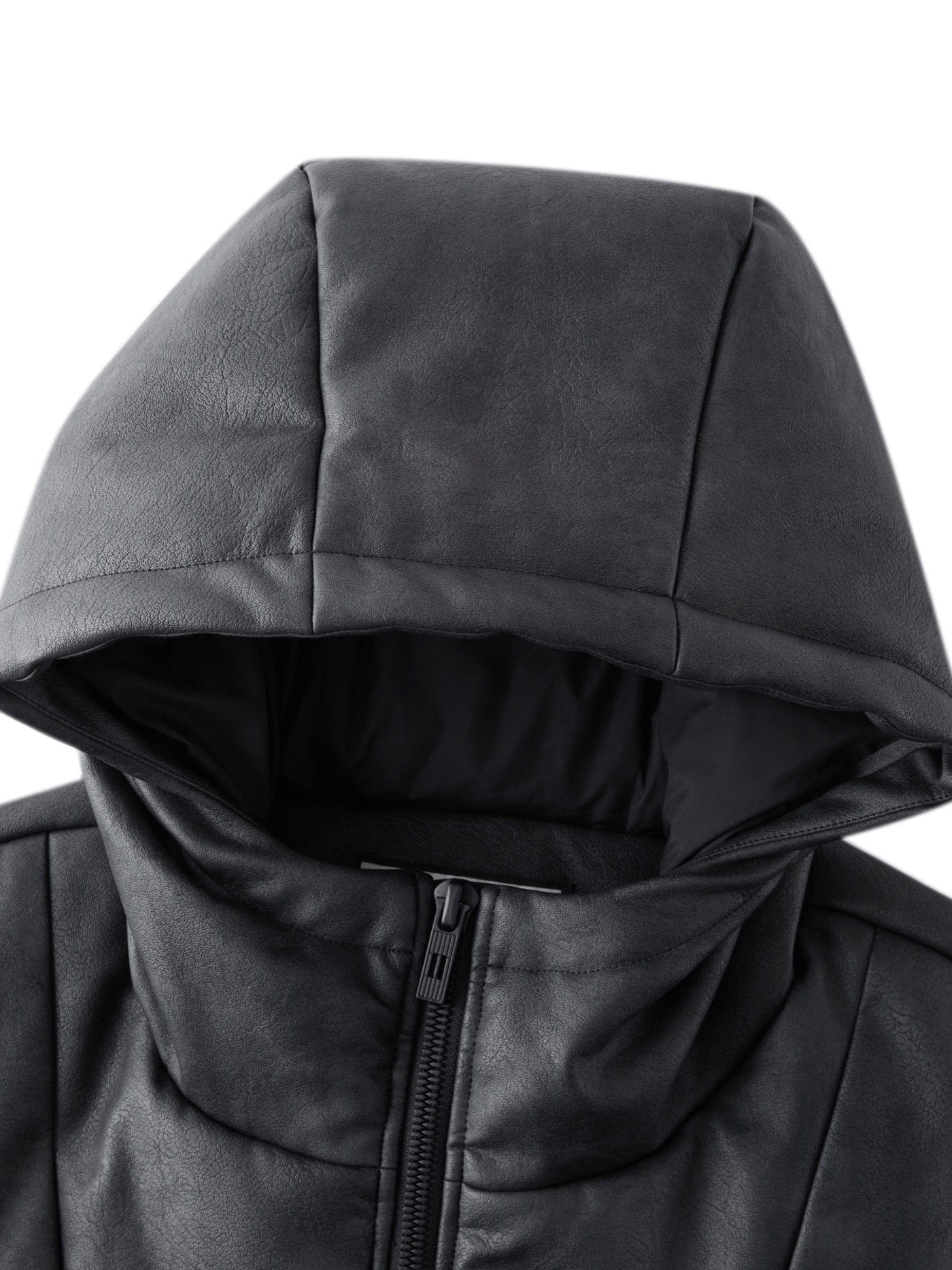 BONELESS Spliced Faux Leather Cotton Padded Jacket-Jacket-S-Black-Free Shipping Leatheretro