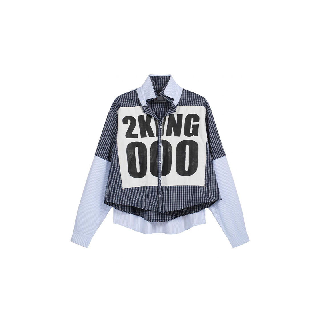 NOTHINGNESS WORLD Deconstructed Layered Graphic Spliced Shirt-Shirt-S-Free Shipping Leatheretro