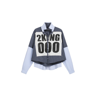 NOTHINGNESS WORLD Deconstructed Layered Graphic Spliced Shirt-Shirt-S-Free Shipping Leatheretro