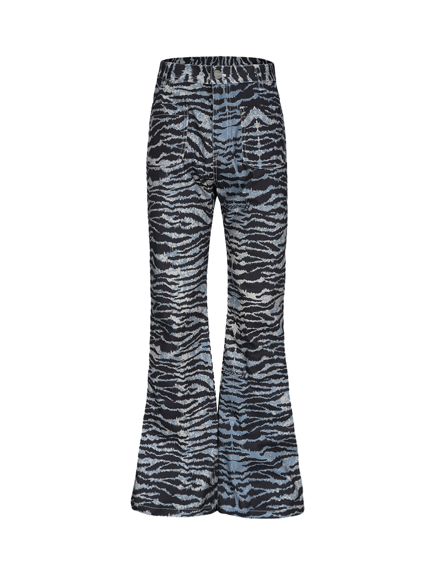 CYCYCY Punk Tiger-Stripe Detachable Pleated Flared Pants-Pants-XXS / 27"-Free Shipping Leatheretro