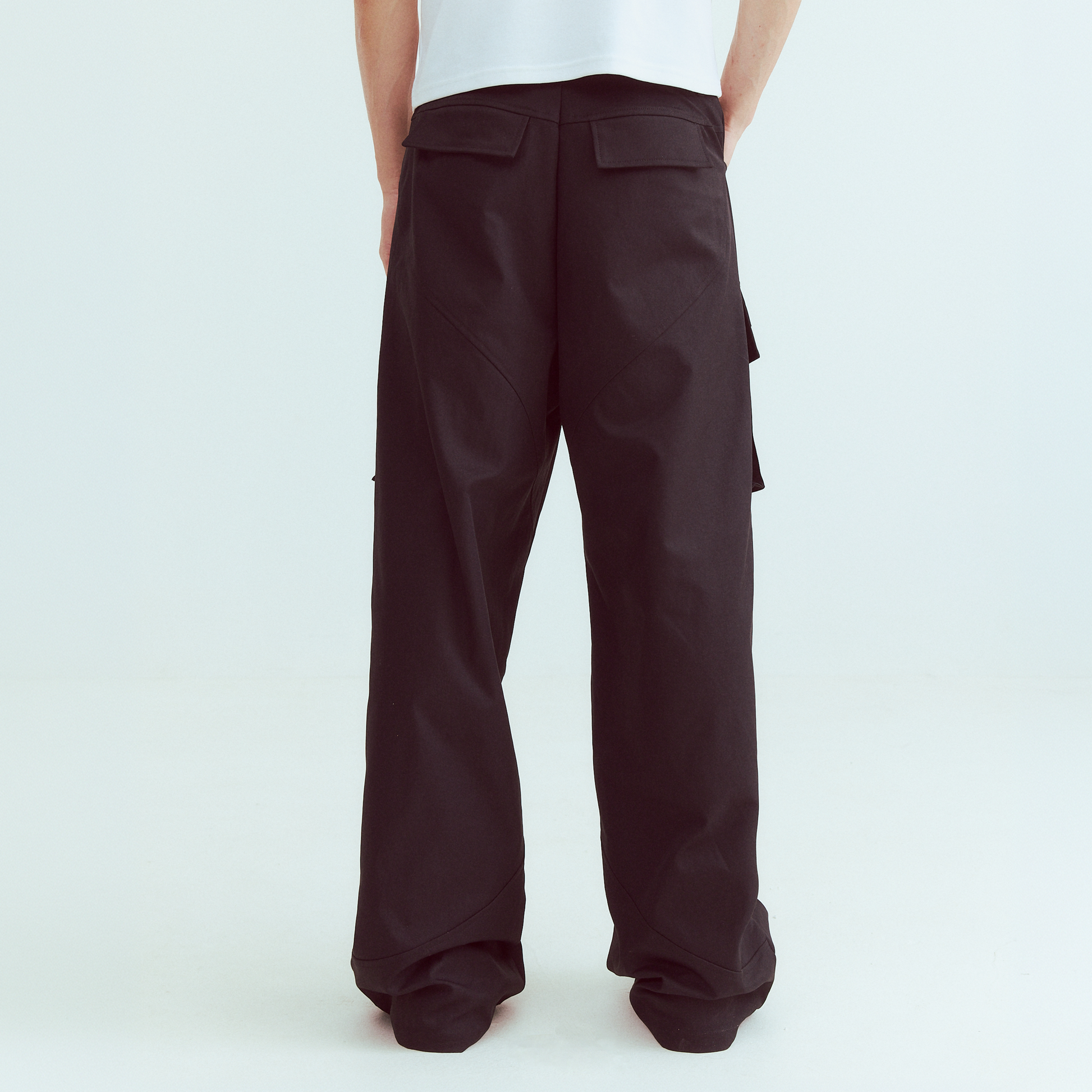 KADAKADA Paneled Wide-Leg Cargo Pants-Pants-M (Preorder)-Black-Free Shipping Leatheretro