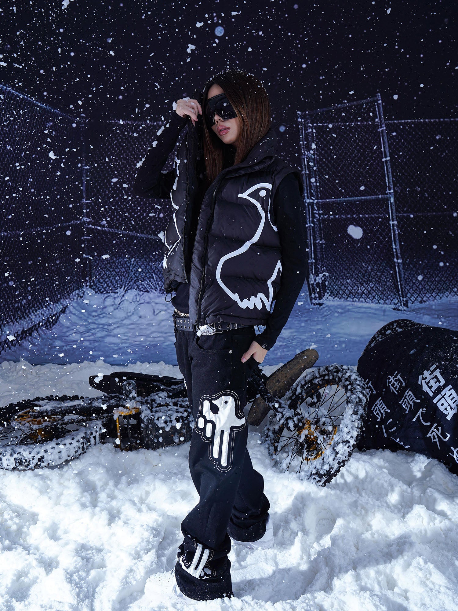 VINKID Peace Dove Patch Padded Vest-Vest-S (Preorder)-Free Shipping Leatheretro