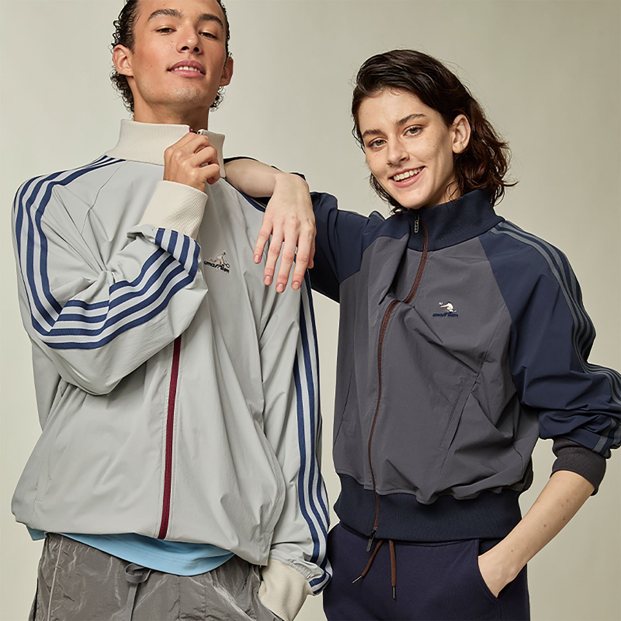 UMAMIISM Retro Striped Track Jacket-Jacket-XS-Navy-Free Shipping Leatheretro