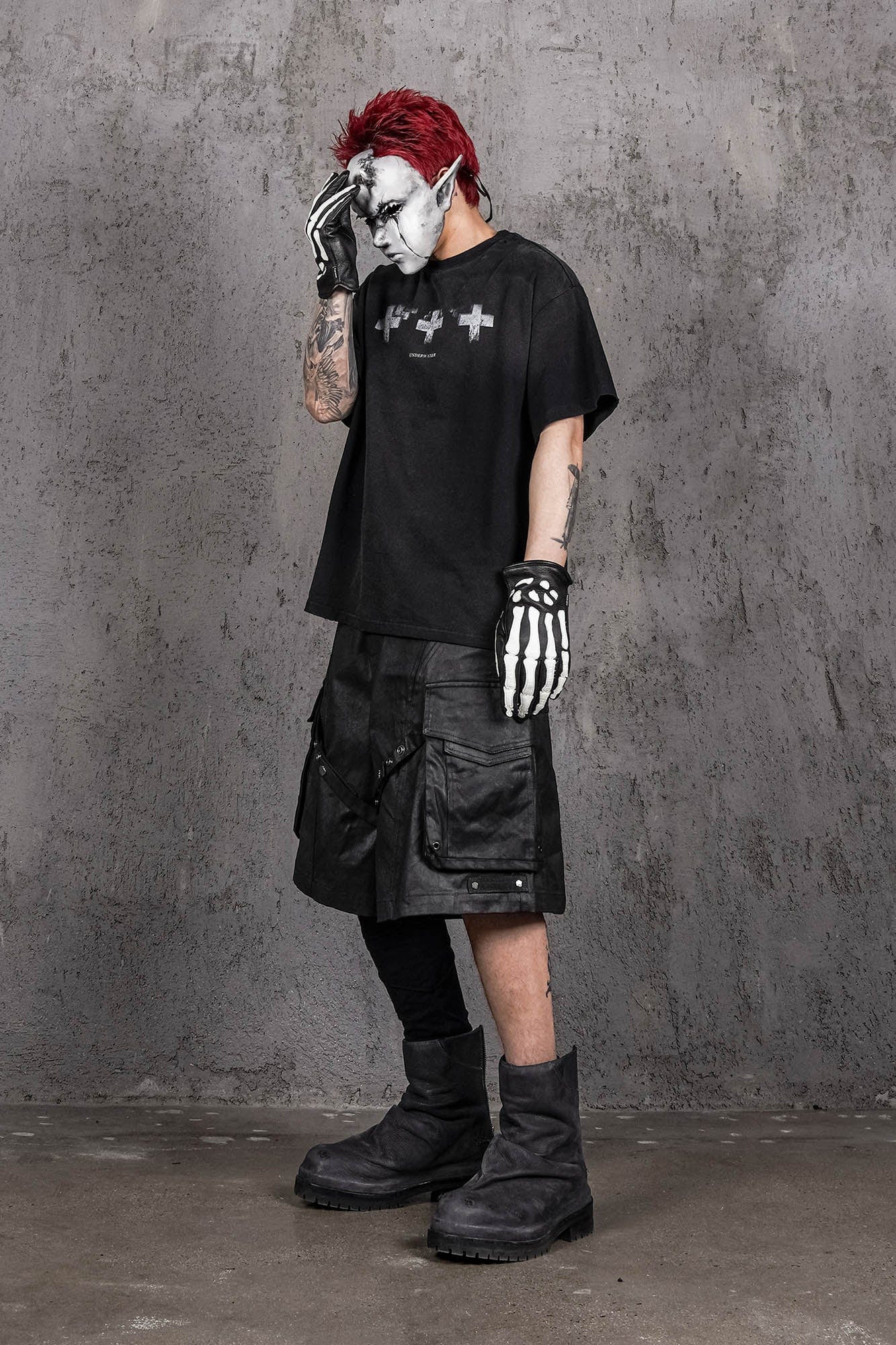 UNDERWATER Distressed Cross Tomb T-Shirt-T Shirt-S-Free Shipping Leatheretro