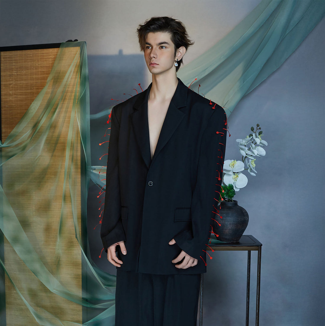 JIECHI Spiked Embellished Oversized Blazer-Jacket-M (Preorder)-Free Shipping Leatheretro