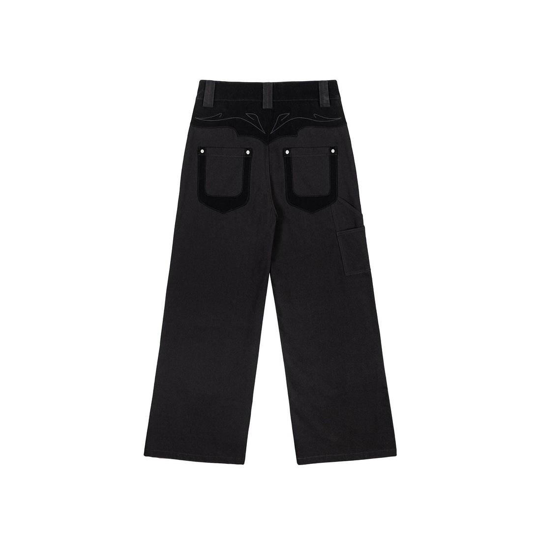 ESAIAS Rune Embroidered Velvet Panel Pants-Pants-S (Preorder)-Free Shipping Leatheretro