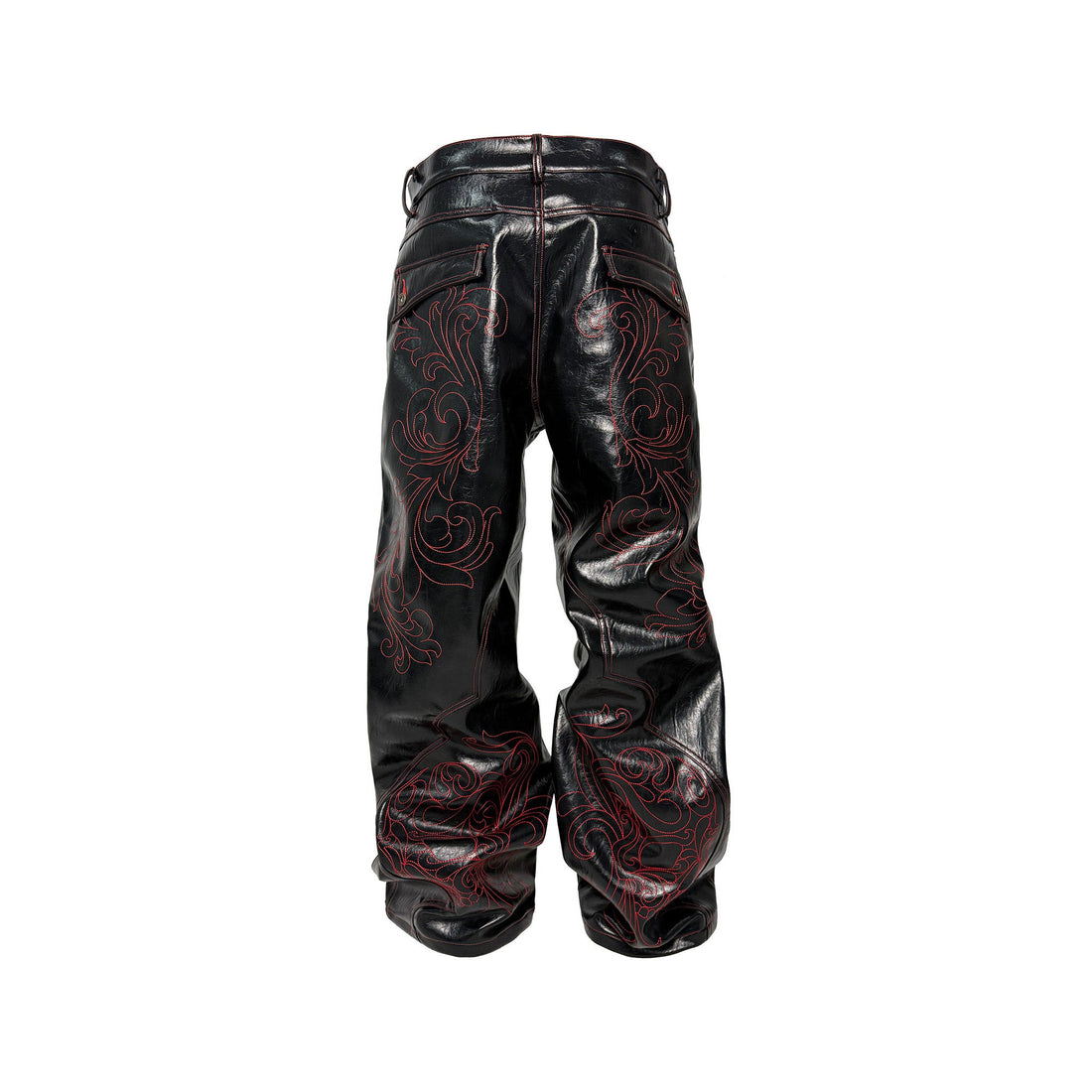 PCCVISION Gothic Skull Stitch PU Pants-Pants-S-Free Shipping Leatheretro