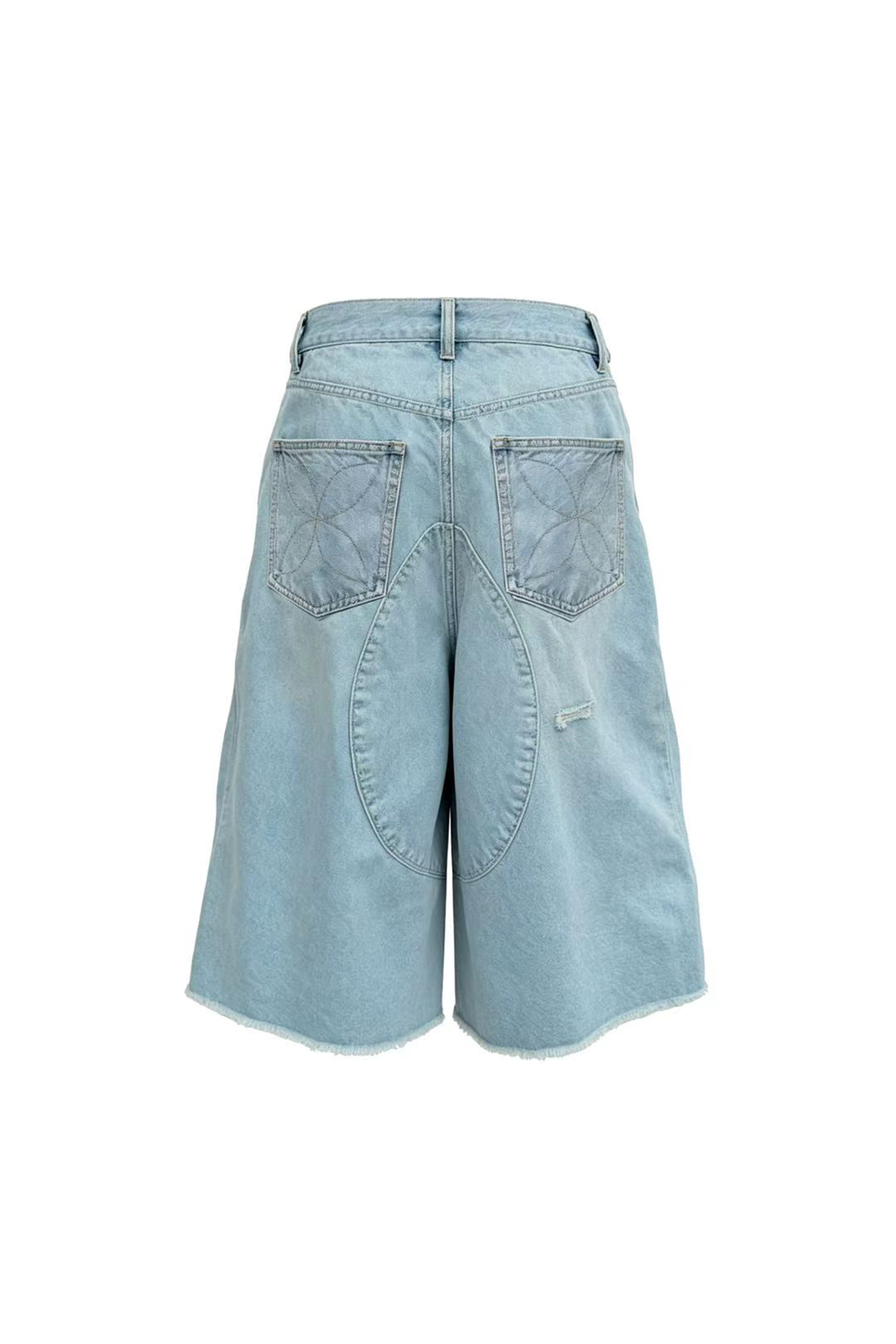 STEEPC Distressed Washed Raw-Edge Denim Shorts-Shorts-S-Free Shipping Leatheretro