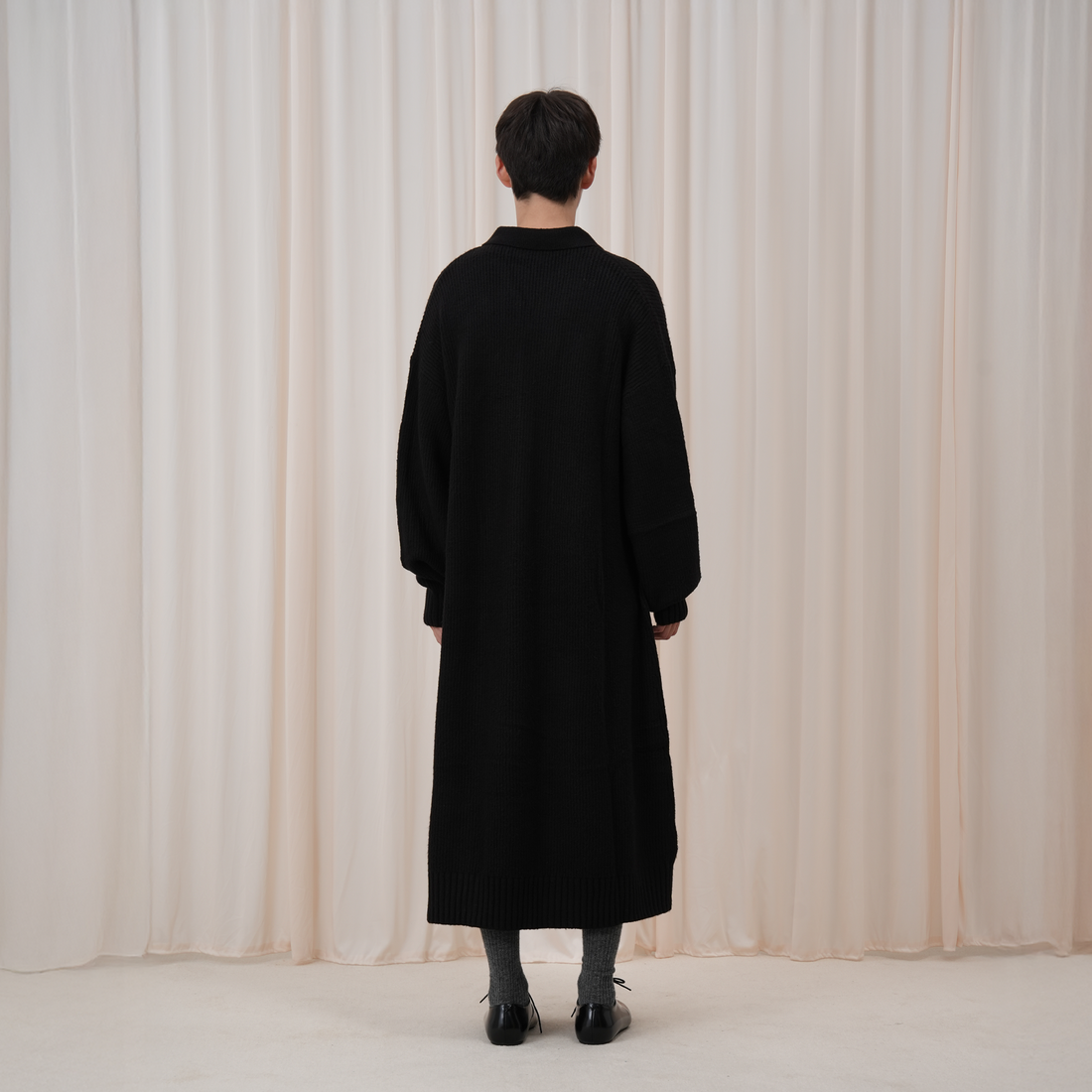 OUYANG WENJUN Half-Placket Oversized Sweater