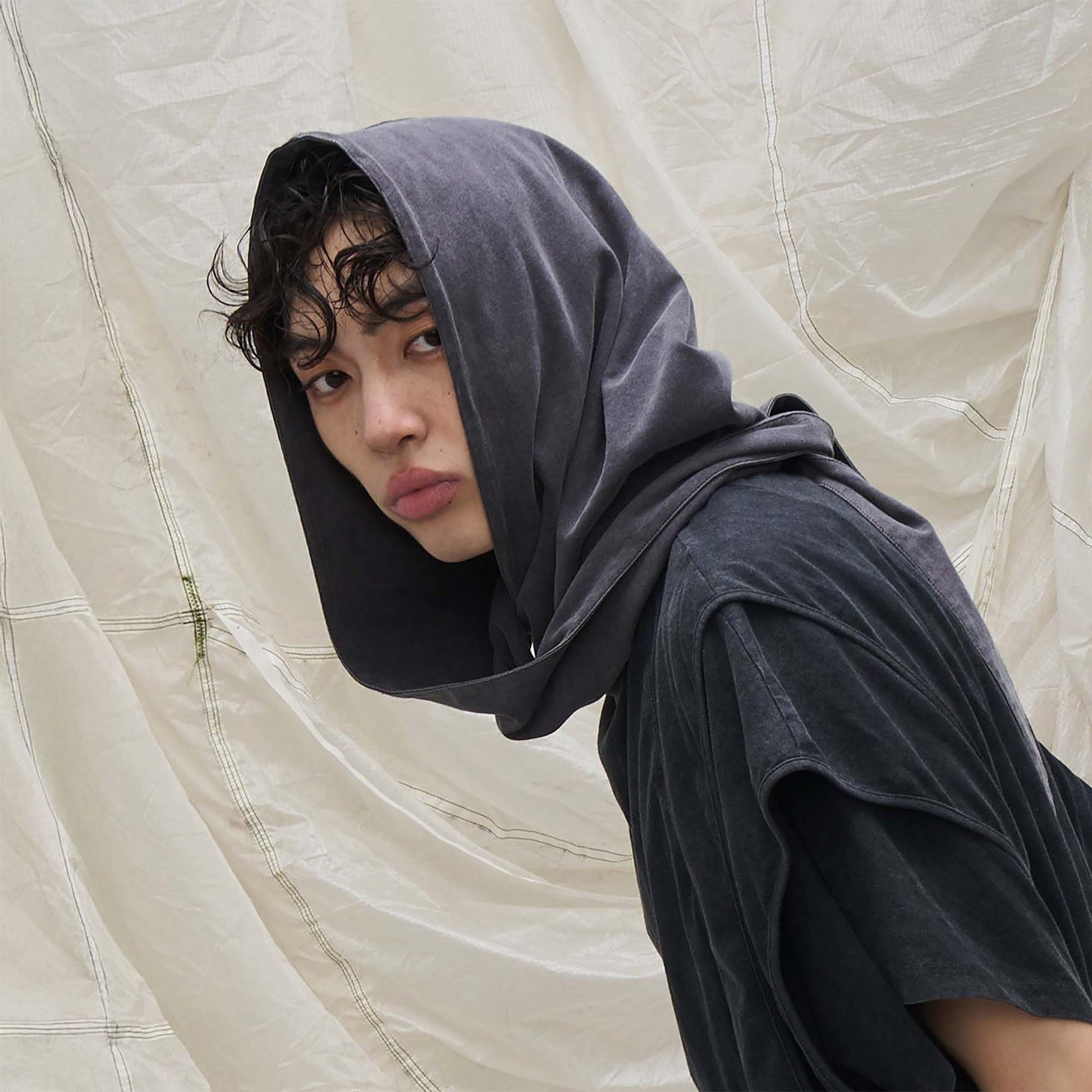 RELABEL Detachable Oversized Hood Scarf-Hat, Cap, Beanie-Black £¨Denim£©-Free Shipping Leatheretro