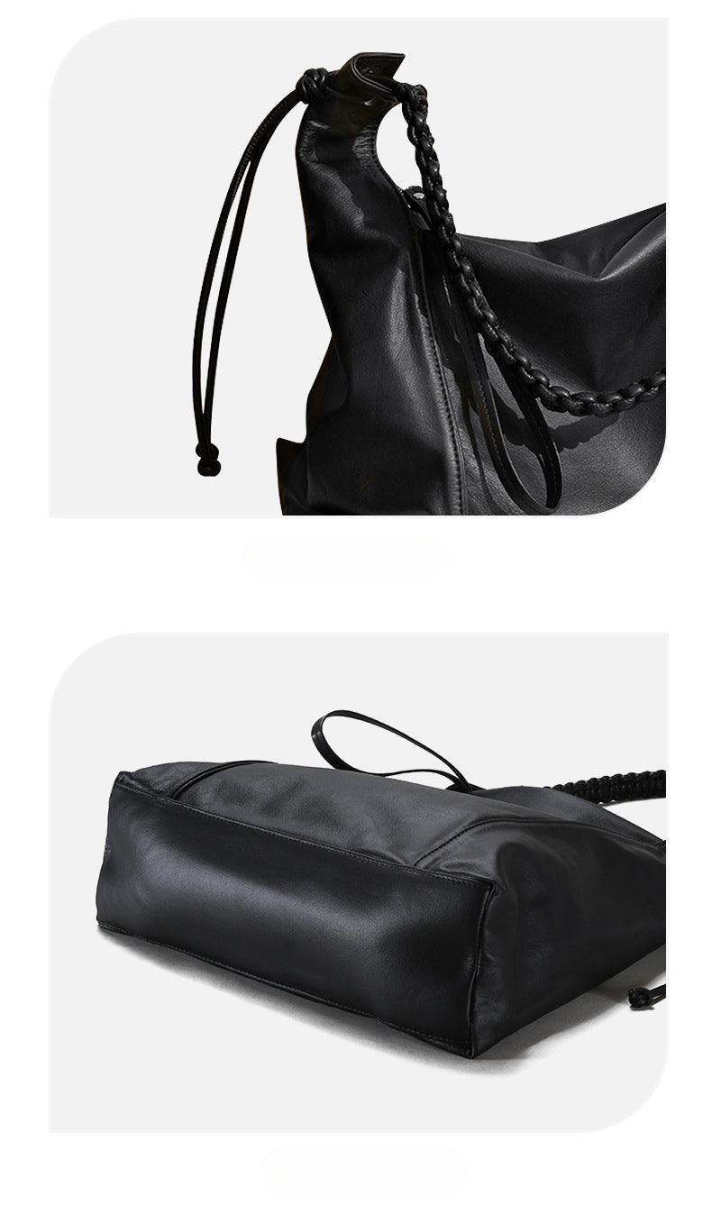 Vintage Minimalist Design Genuine Leather Spacious Capacity for Women-Handbags-A-Free Shipping Leatheretro